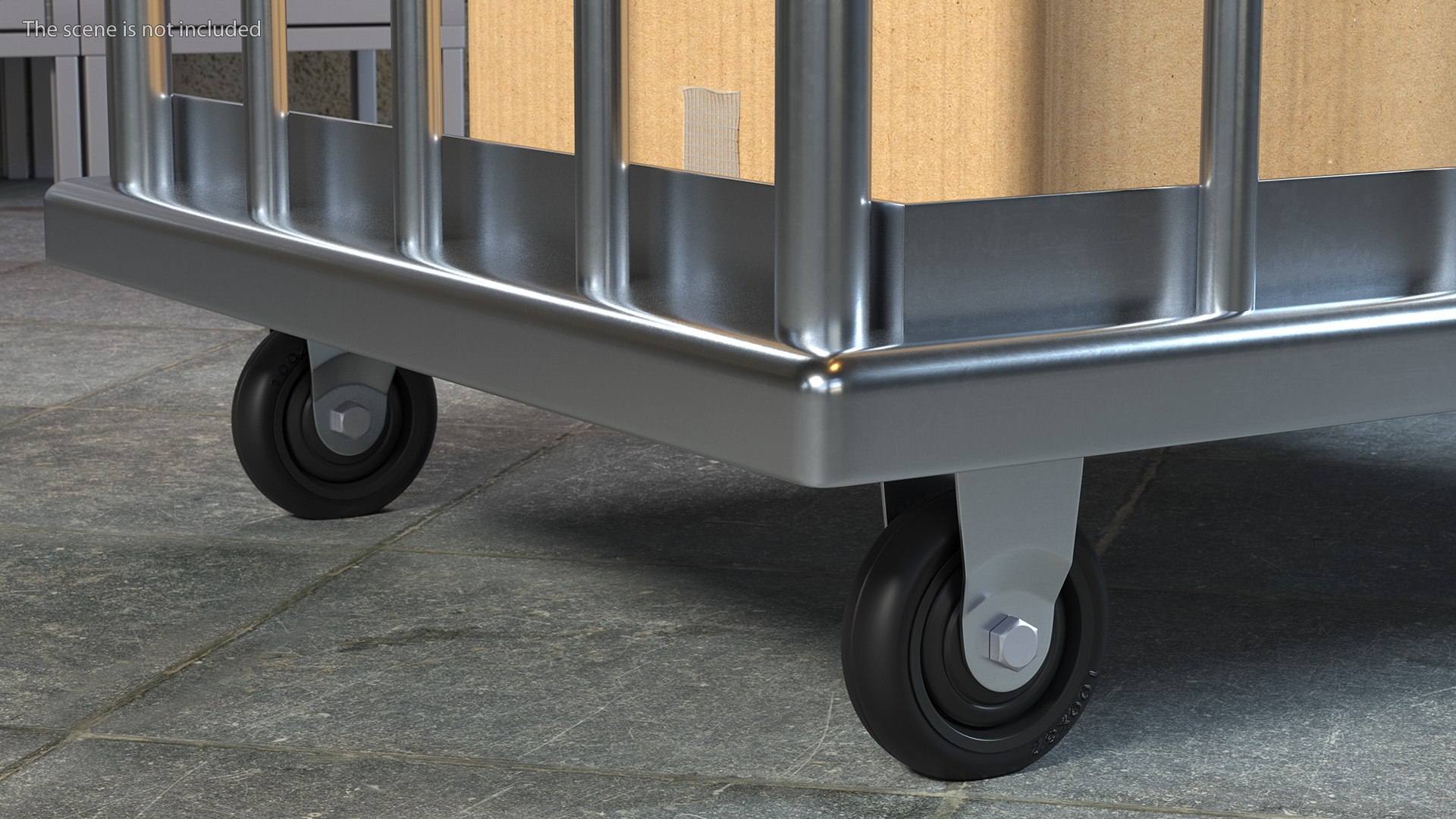 3D Trolley Platform High Railing with Cardboard Boxes - TurboSquid 1888646