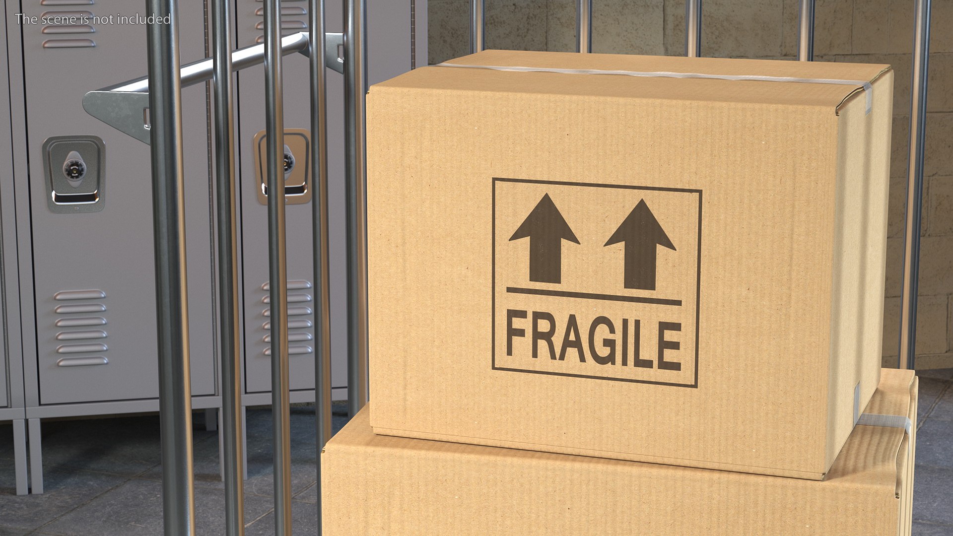 3D Trolley Platform High Railing with Cardboard Boxes - TurboSquid 1888646