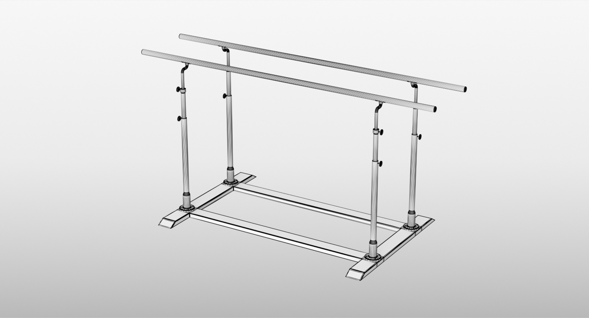 Realistic Parallel Bars Model TurboSquid 1365980   Gymparallelbars360wire 1 