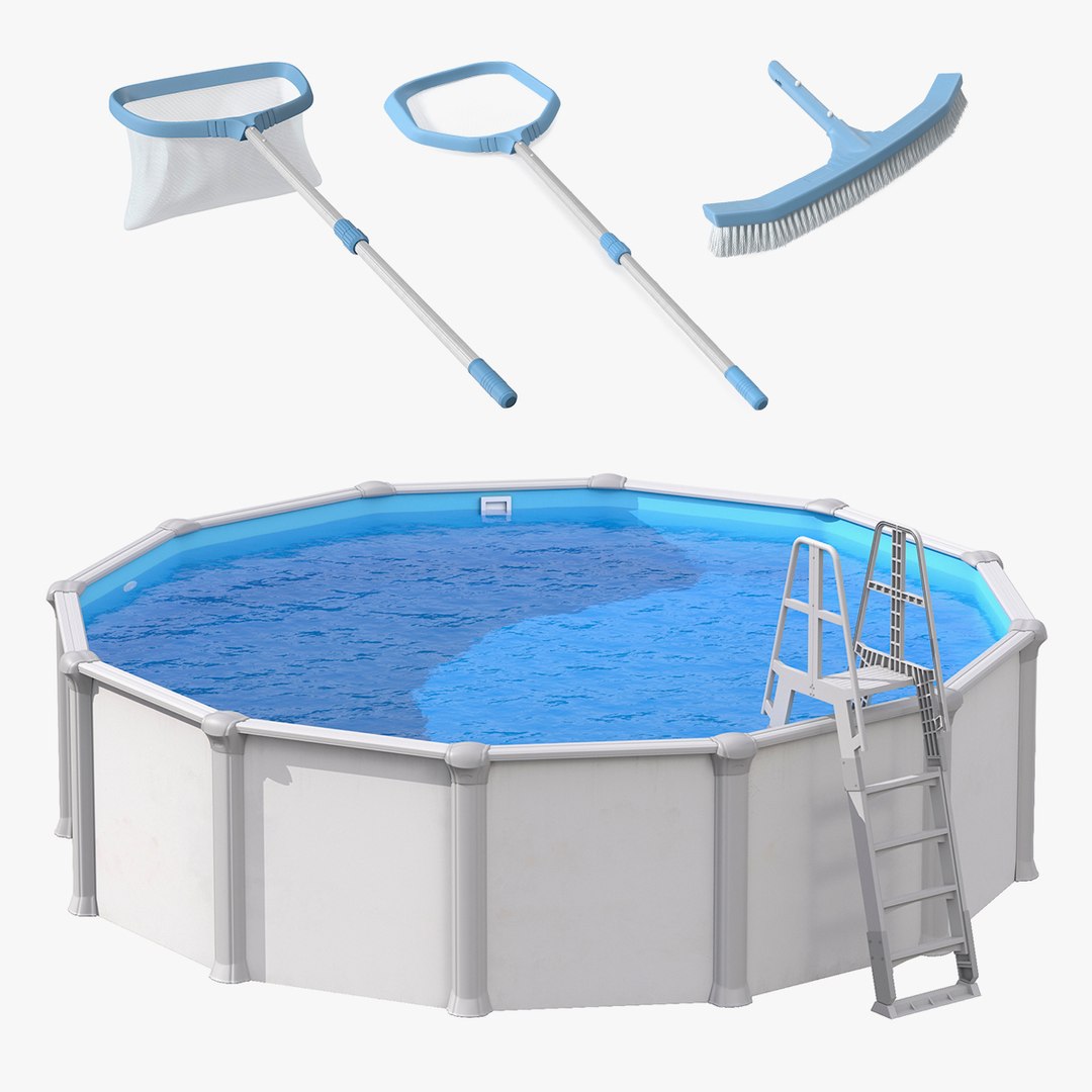 Swimming Pool with Pool Skimmers Collection 3D model preview