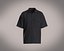 Mens black shirt with flap chest pocket model