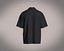 Mens black shirt with flap chest pocket model