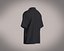 Mens black shirt with flap chest pocket model