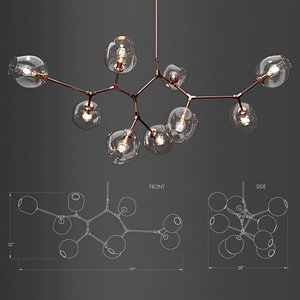 3D model branching bubble lamp