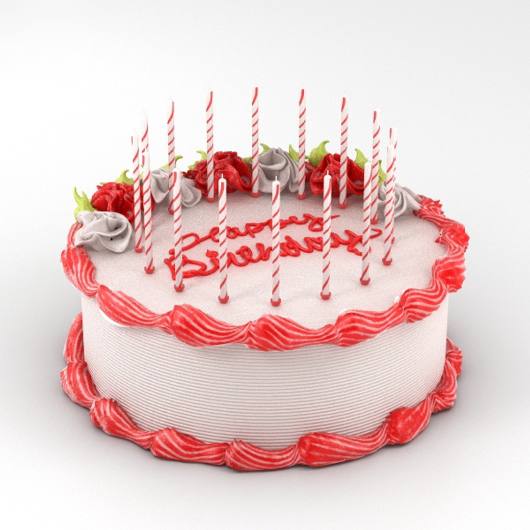 Birthday cake 3D model - TurboSquid 1359602