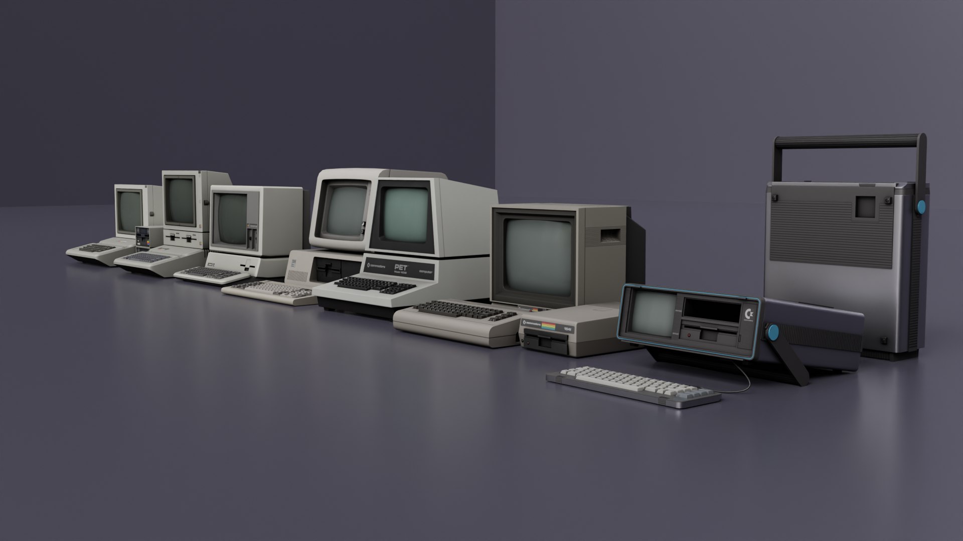 3D Model Retro Computer Collection - TurboSquid 2358181