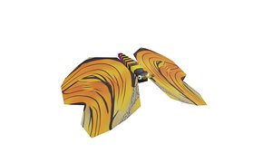 Low Ploy Butterfly Rigged without legs and one Animation 3D