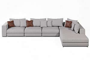 3D Grey fabric modern sofa