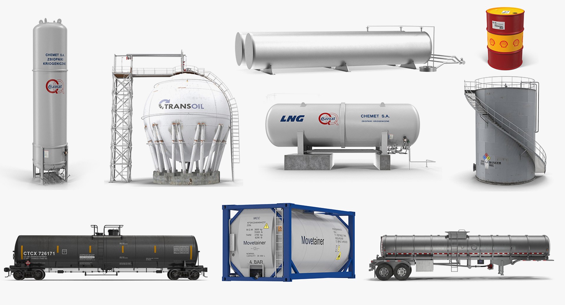 Oil Storage Tanks Collection 4 3D model - TurboSquid 1732325