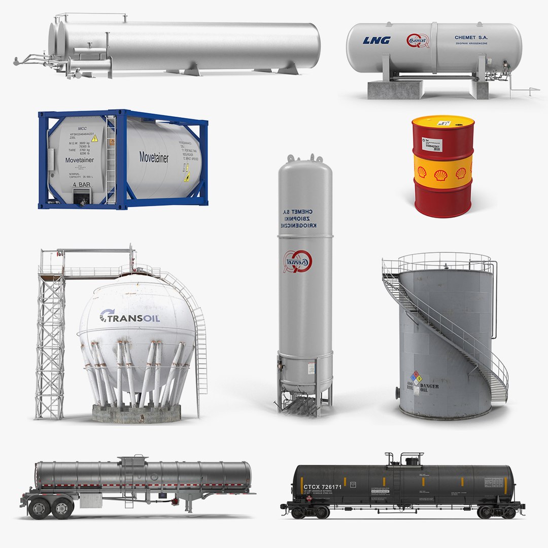 Oil Storage Tanks Collection 4 3D model preview