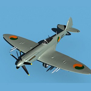 Supermarine Spitfire Mk XXII V12 Ireland 3D model