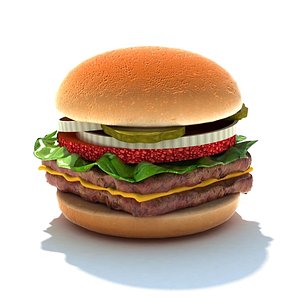 double junior cheeseburger deluxe 3d model