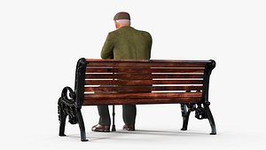 Old Man Sitting on Bench