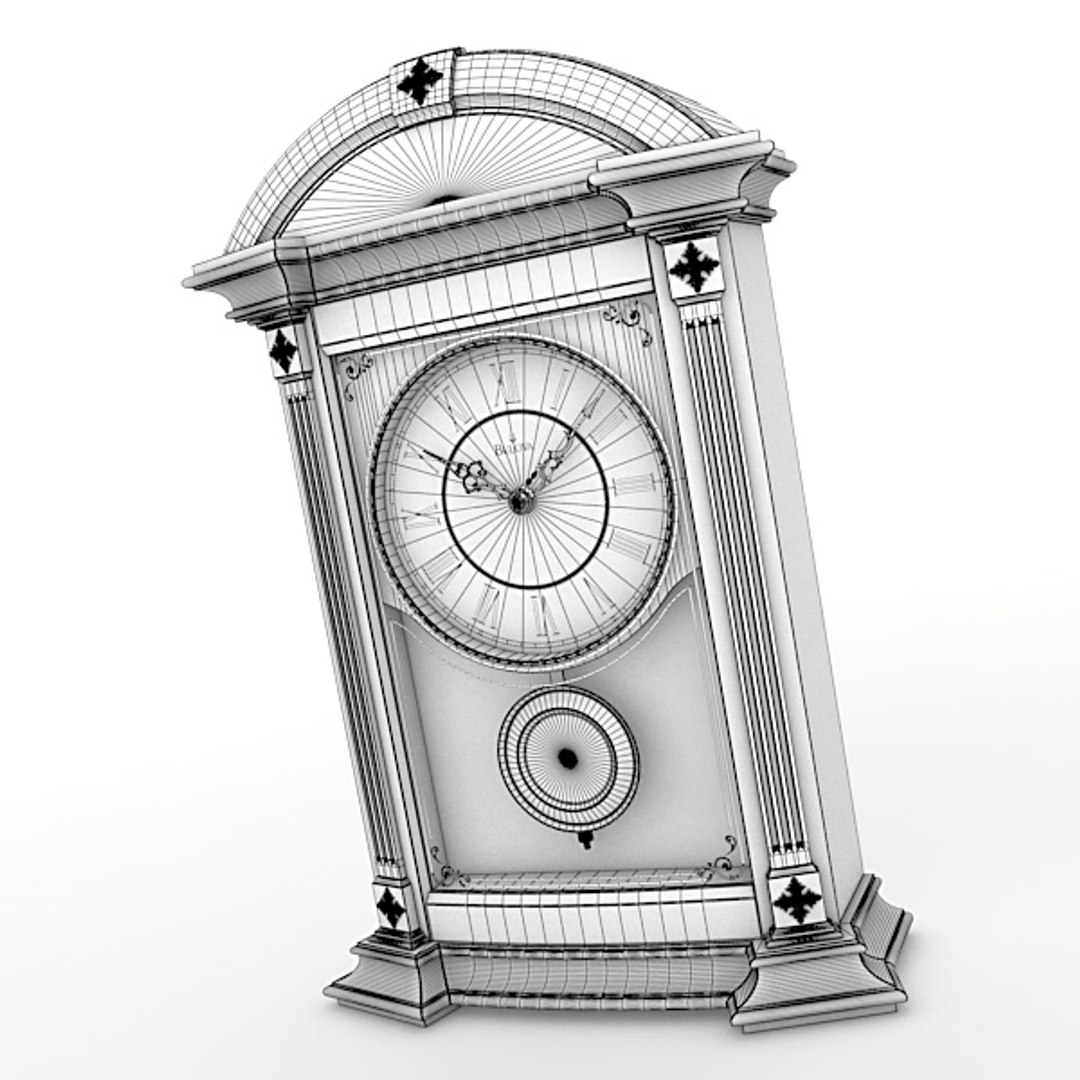 Analog Mantel Clock 3d Lwo