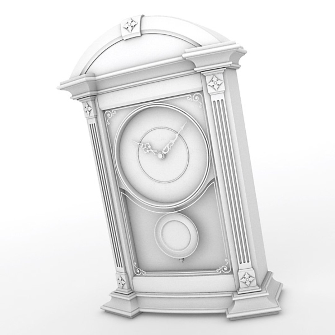 Analog Mantel Clock 3d Lwo