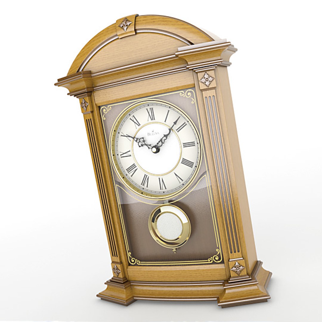 Analog Mantel Clock 3d Lwo