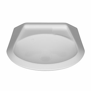 3D wall hung half wash basin model