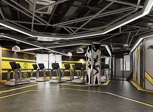 fitness gym room 3D
