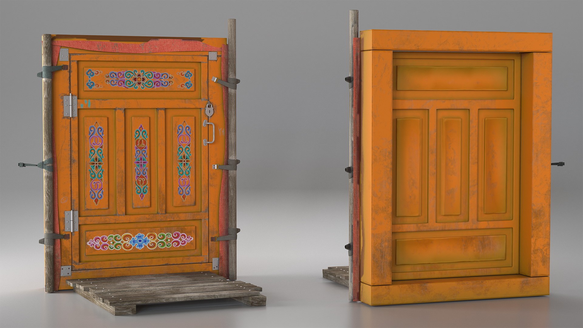 Yurt Entrance 3D model preview