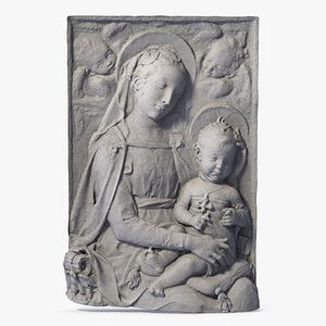 Madonna with Child and two Putti Relief 3D model