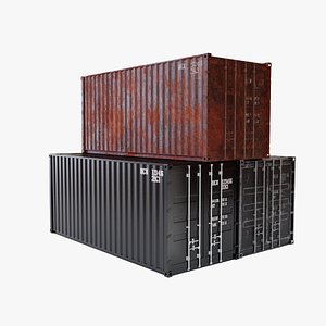 20Ft Cargo Container - Black model