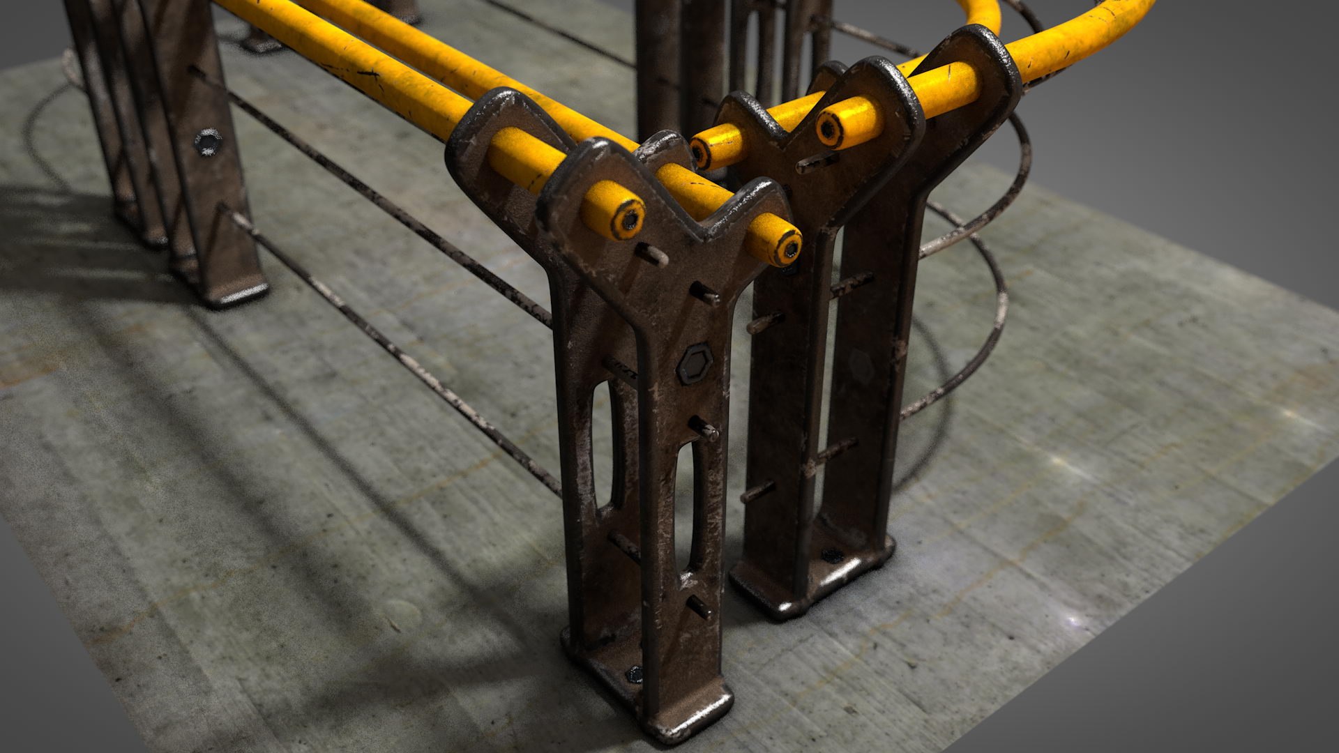 3D Barrier Handrail Rail Model - TurboSquid 1478174