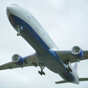 777-300 airliner 3D