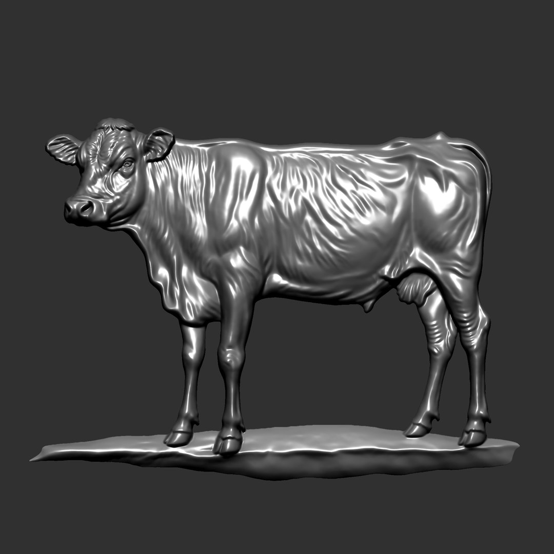 Cow Bas-relief Model - TurboSquid 2440235