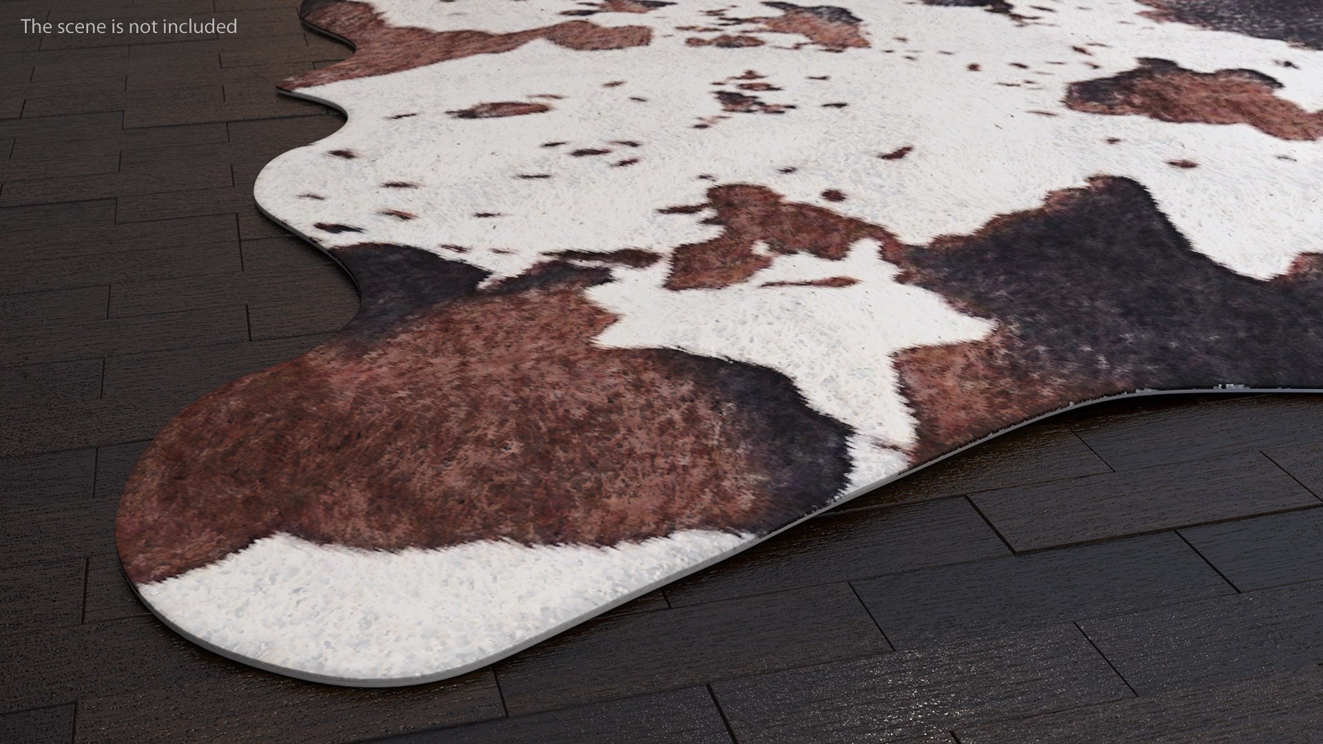 3D Brown And White Spotted Cowhide Rug - TurboSquid 1848614