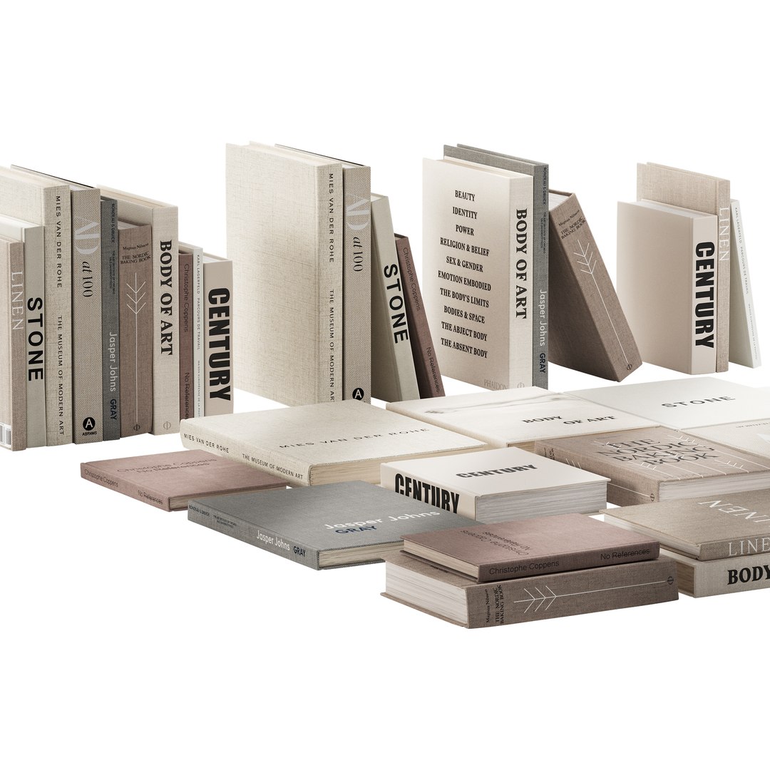 474 Decorative Books Set 23 Neutral 04 3D Model - TurboSquid 2306491