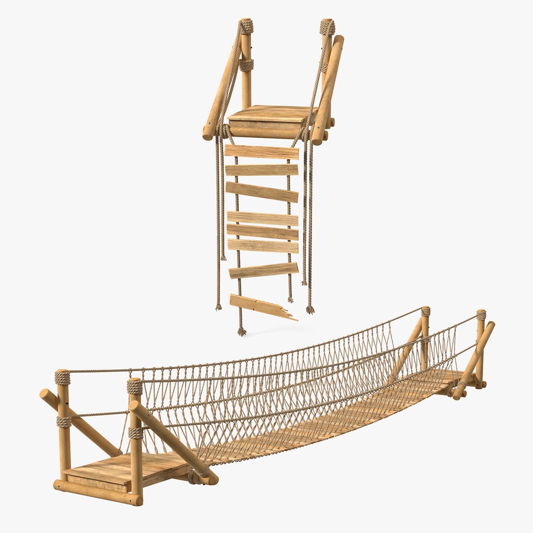 3D Rope Bridges Collection TurboSquid 2098221