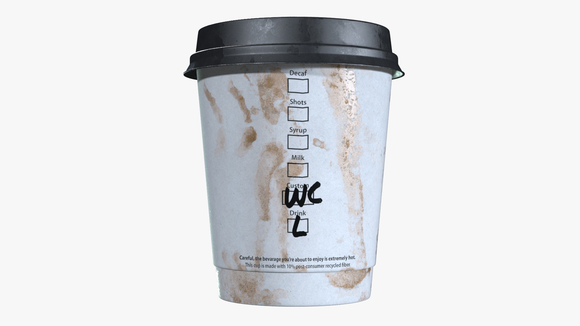 Dirty Paper Coffee Cup 3D - TurboSquid 1462278