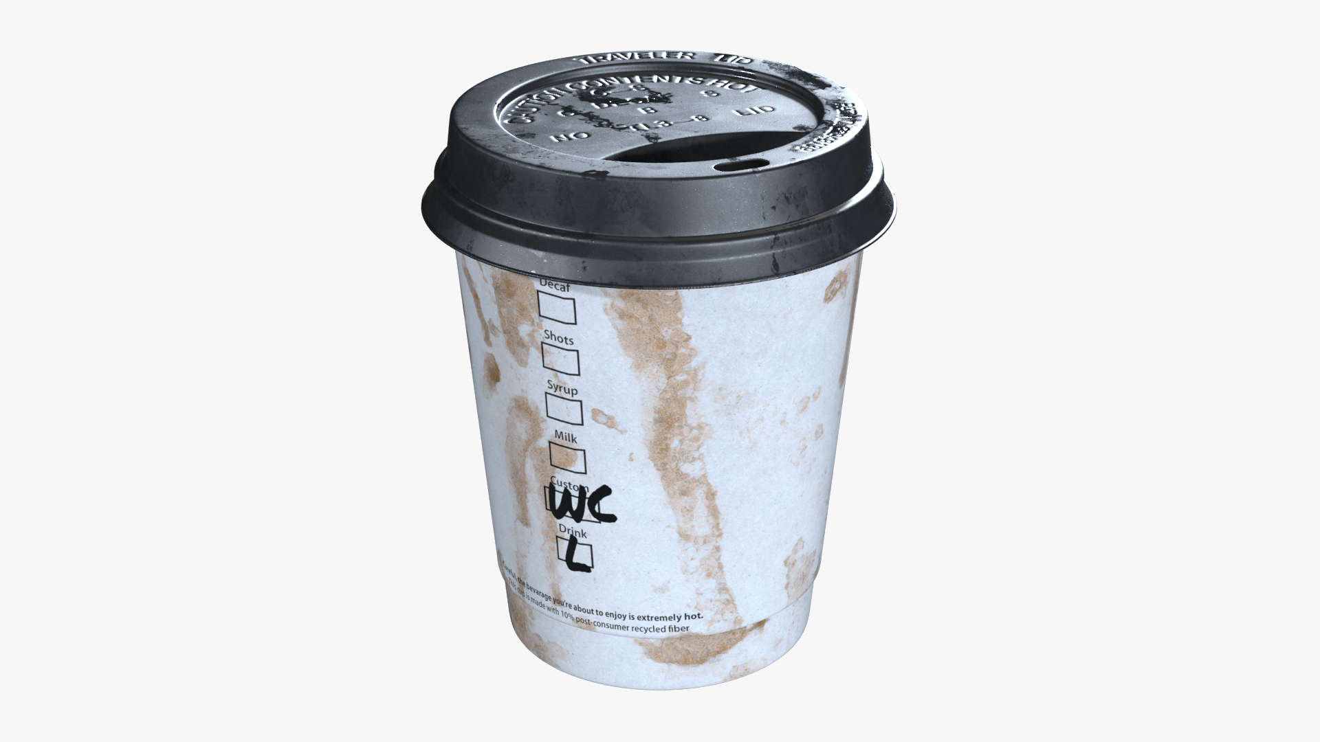 Dirty Paper Coffee Cup 3D - TurboSquid 1462278