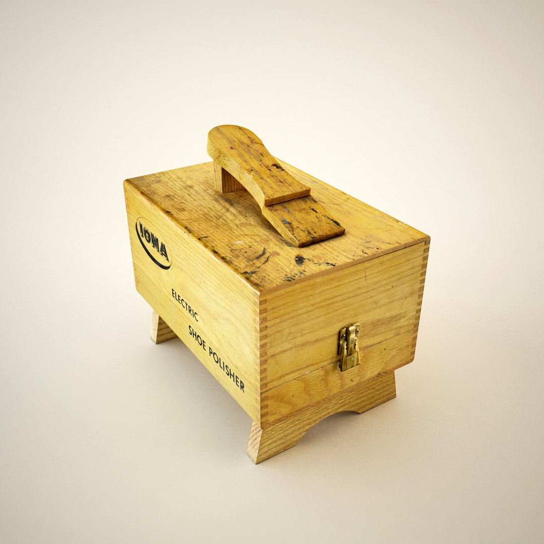 3d model antique shoe cleaning box