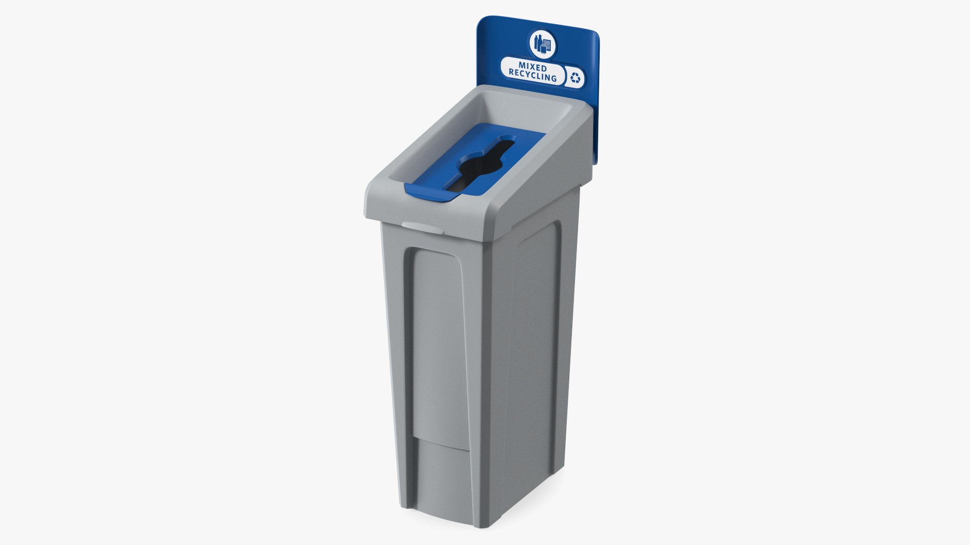 Mixed Recycling Waste Bin 3D model preview