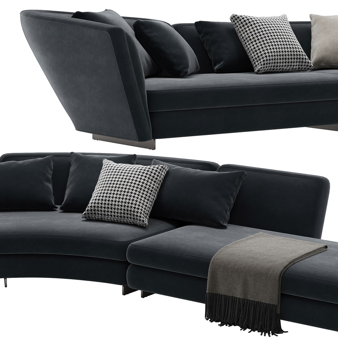 3D Minotti Seymour Curved Sofa - TurboSquid 1968879