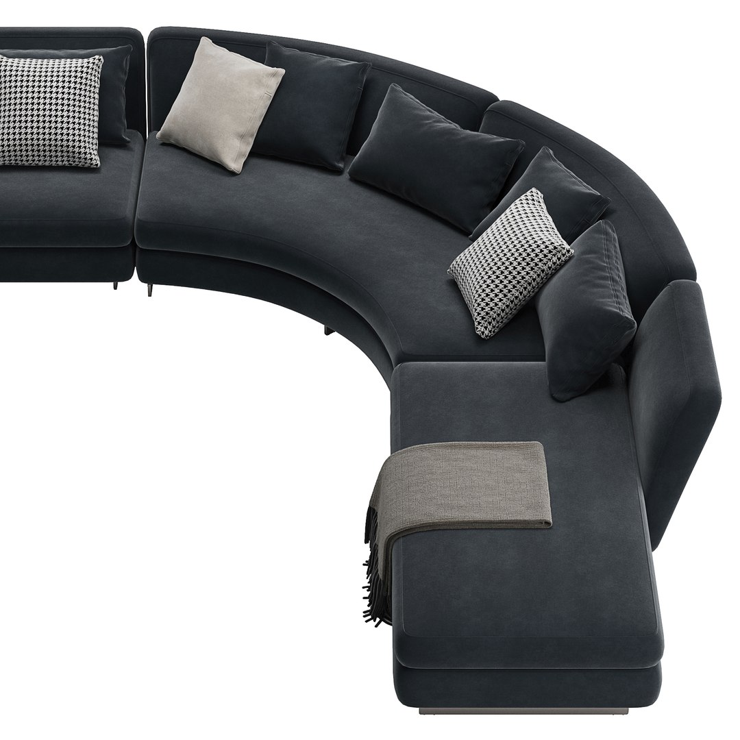 3D Minotti Seymour Curved Sofa - TurboSquid 1968879