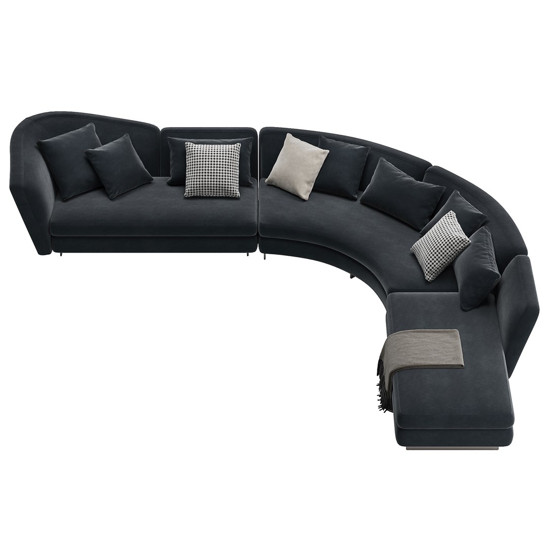 3D Minotti Seymour Curved Sofa - TurboSquid 1968879