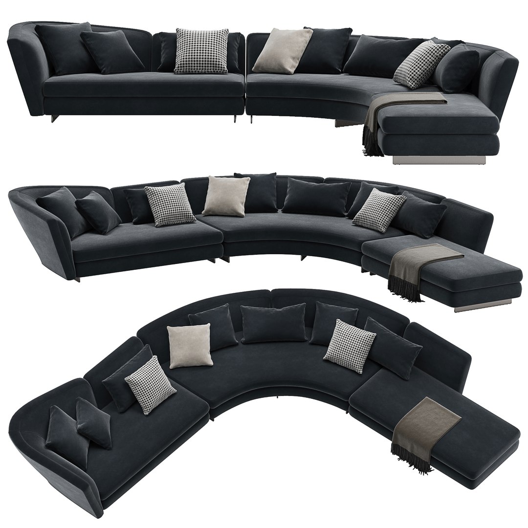 3D Minotti Seymour Curved Sofa - TurboSquid 1968879