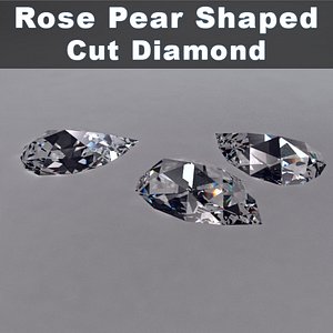 rose pear shaped cut diamond 3d max