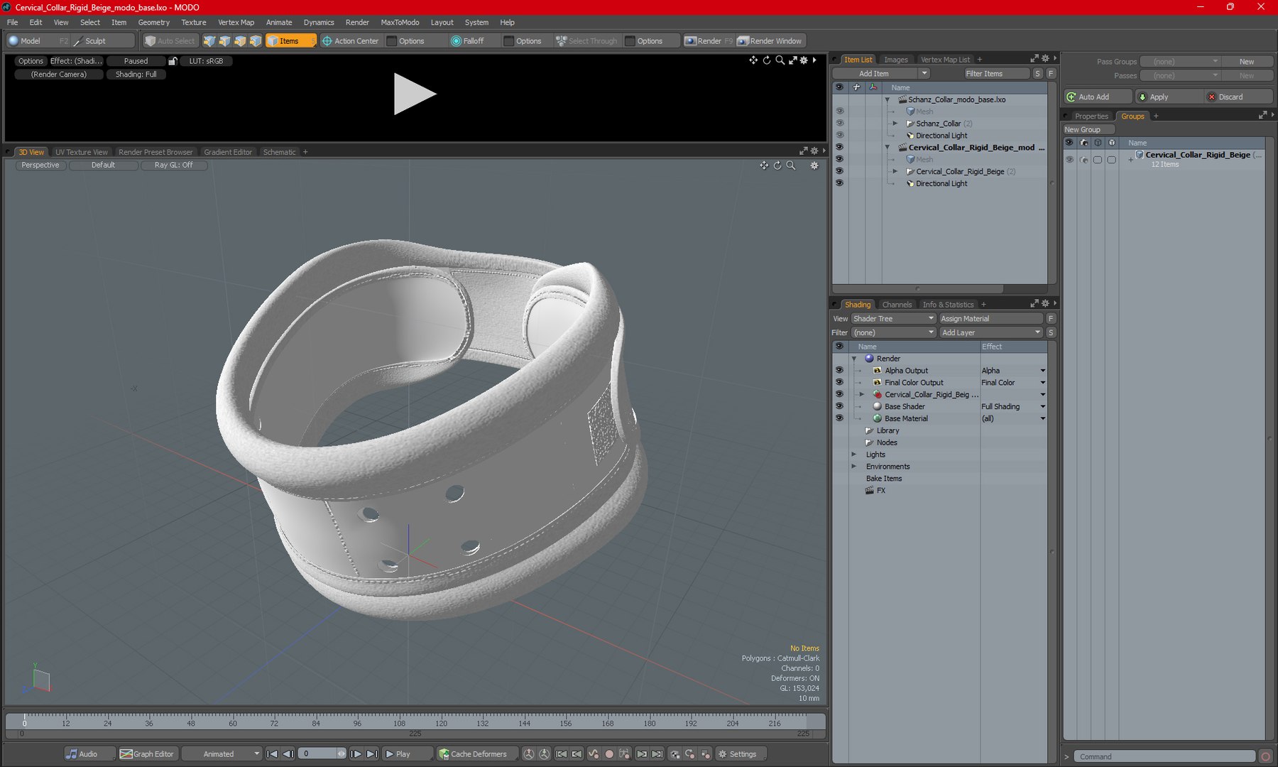 3D Model Cervical Collar Rigid Beige - TurboSquid 2197346