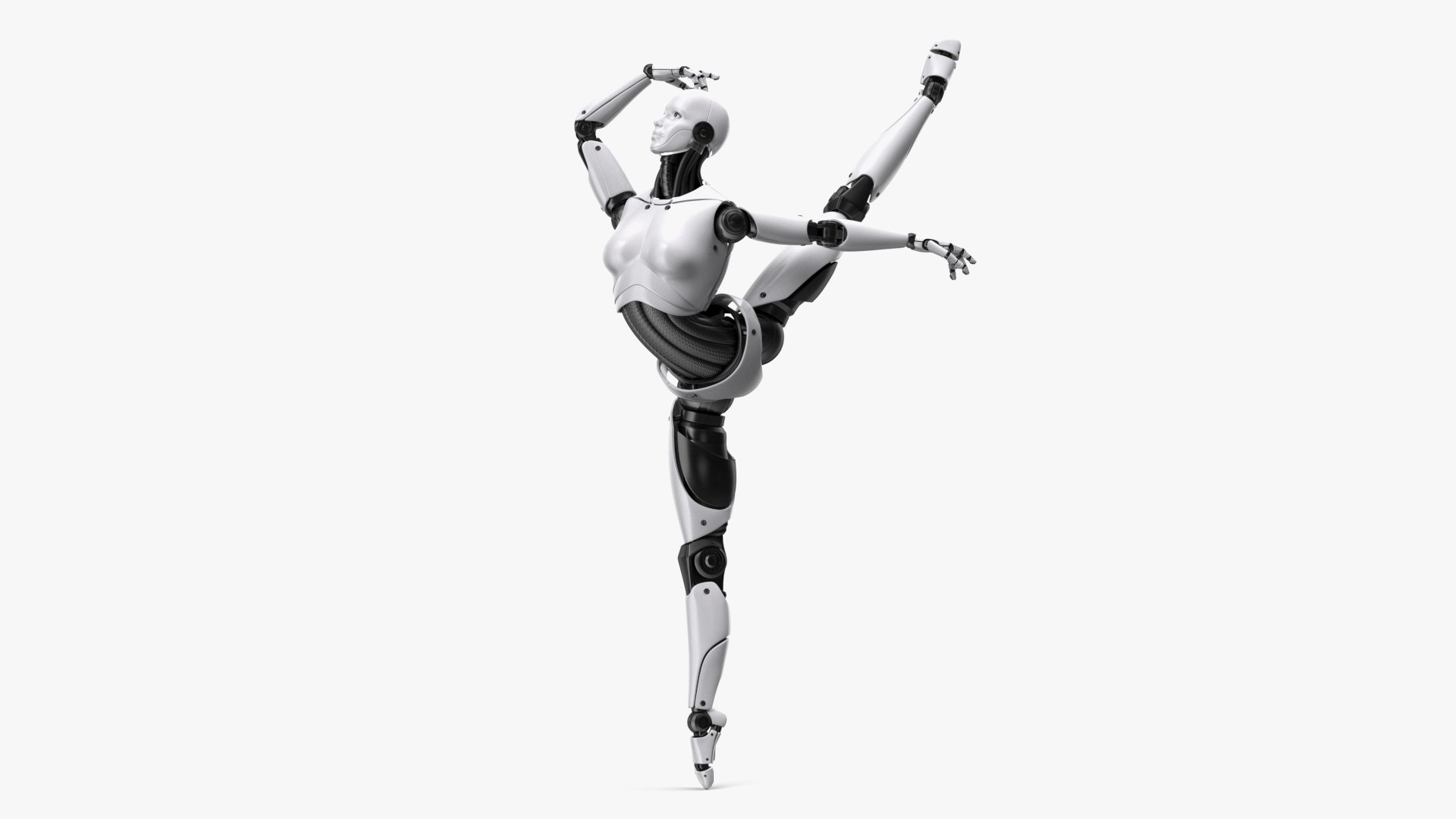 Female Cyborg Ballerina Pose 3D model preview