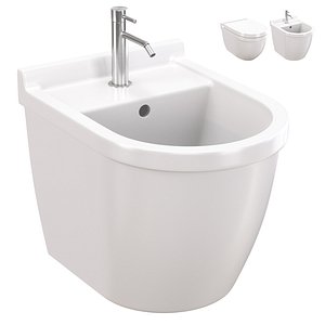 Duravit Starck 3 wall-mounted bidet and toilet wall-mounted model