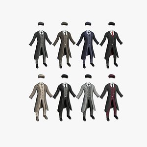 08 Gentleman Outfit Collection - Character Design Fashion 3D model
