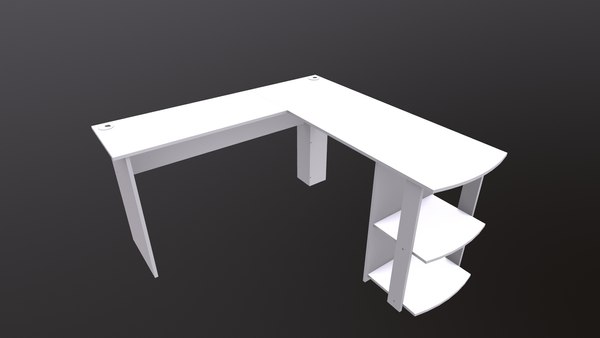 L shape Straight computer desk model