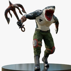 3D model killer shark character