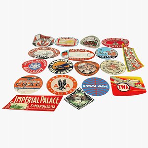 Vintage Luggage Stickers V1
