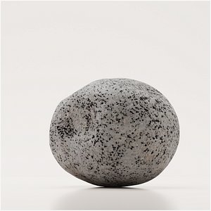 Realistic Weathered Smooth River Stone 3D model