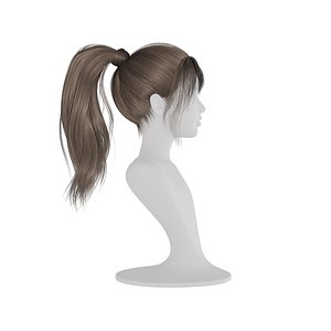 Real Woman Black high ponytail long Hair