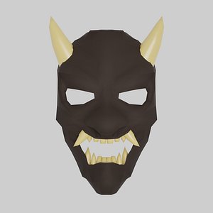 3D Low Poly Oni Mask model